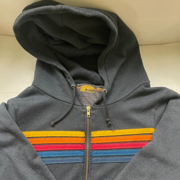 Women's Aviator Nation Rainbow Stripe Hoodie